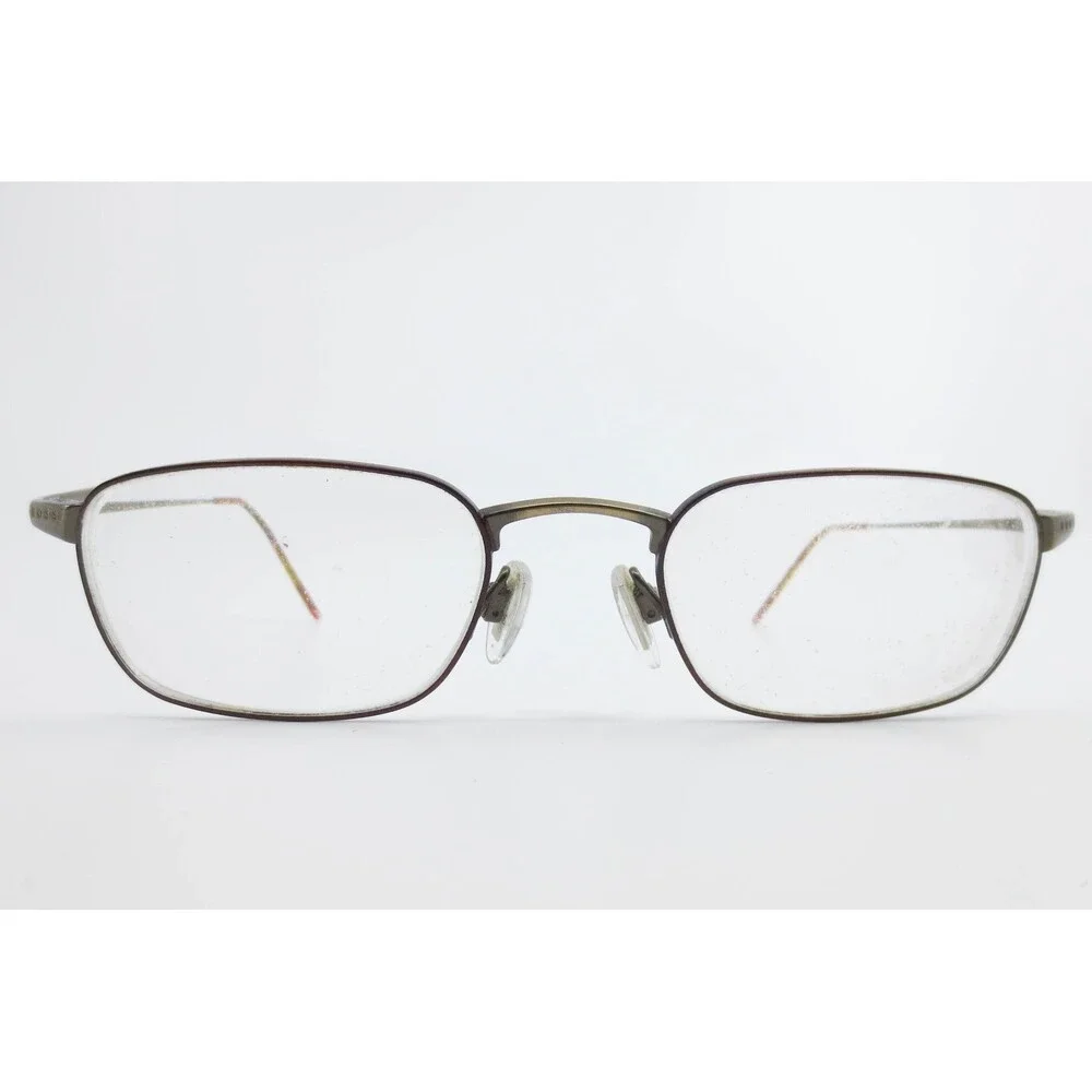 Hugo Boss Eyeglasses 0244 Bronze Gold Rectangular Metal Frames 49-20-145